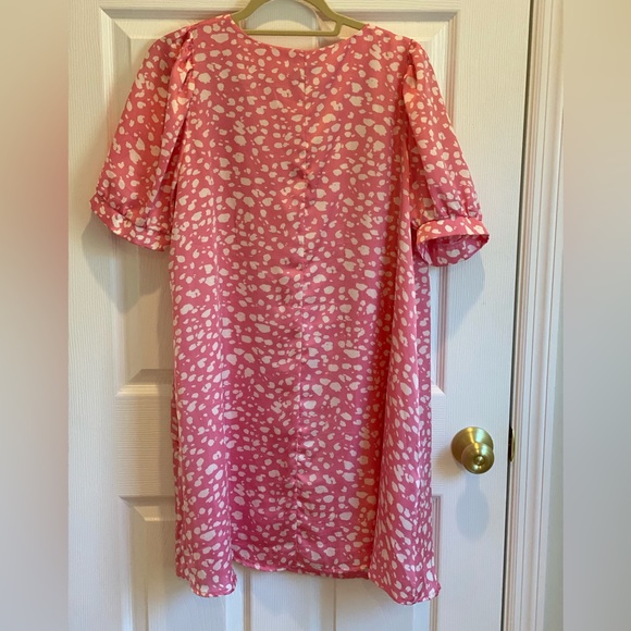 Adrienne size L pink cheetah lined dress - Picture 3 of 5